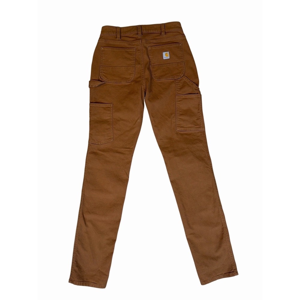 Carhartt double knee Duck Jeans carpenter Women's Sz 2 Tall rugged relaxed fit - Picture 9 of 10